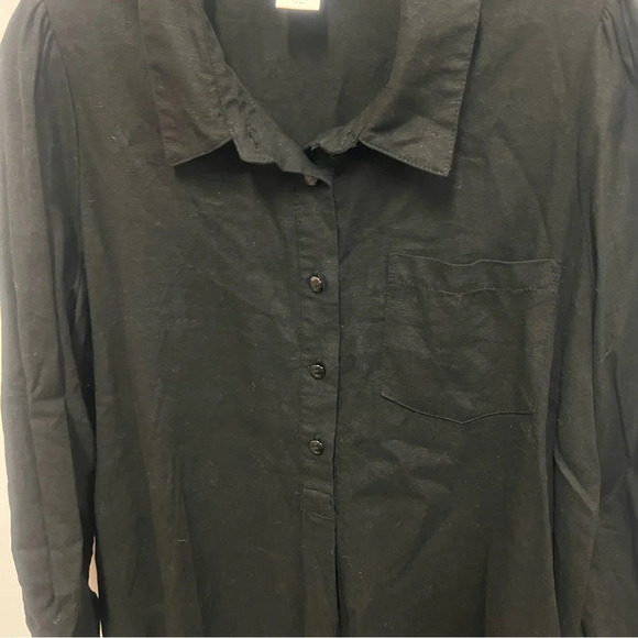 Cynthia Rowley linen blend midi shirt dress with flare size large - Picture 3 of 8